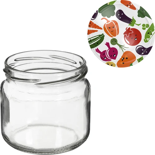 Vasetto TO 370 ml con tappo colorato Ø82/6 - 6 pezzi - 6