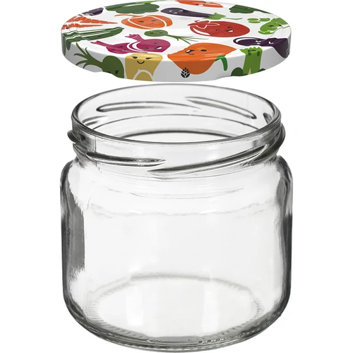Vasetto TO 370 ml con tappo colorato Ø82/6 - 6 pezzi - 3