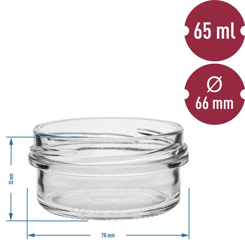 Vasetto Twist-Off 65 ml con capsula colorata Ø 66 - 6 pz - 6