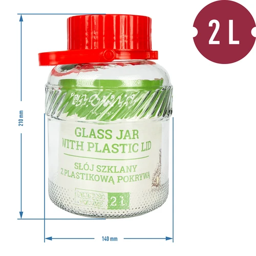 Vaso da 2 L con tappo in plastica - 2