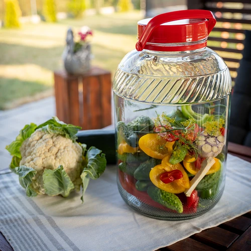 Vaso in vetro da 15 L con coperchio in plastica - 7