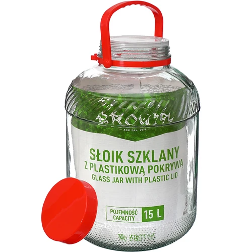 Vaso in vetro da 15 L con coperchio in plastica - 3