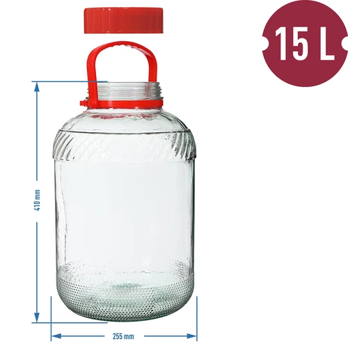 Vaso in vetro da 15 L con coperchio in plastica - 6