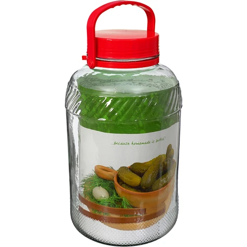 Vaso in vetro da 8 L con coperchio in plastica - 3