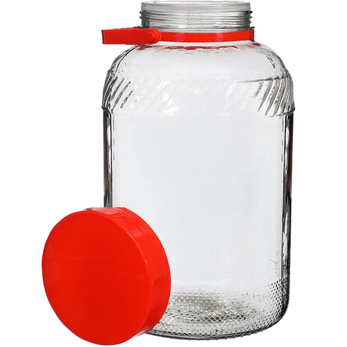 Vaso in vetro da 8 L con coperchio in plastica