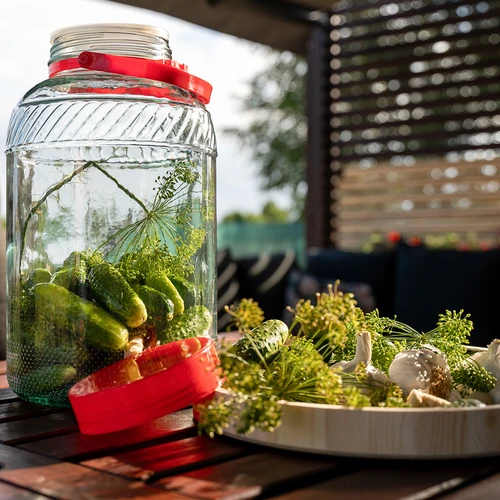 Vaso in vetro da 8 L con coperchio in plastica - 8