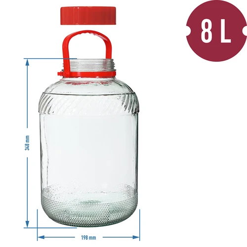 Vaso in vetro da 8 L con coperchio in plastica - 6