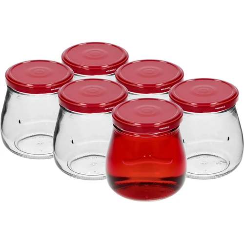 Vaso twist-off 500 ml "Anfora Rovesciata" con tappo bordeaux Ø 82/6, 6 pezzi - 2