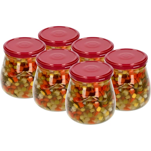 Vaso twist-off 500 ml "Anfora Rovesciata" con tappo bordeaux Ø 82/6, 6 pezzi - 3
