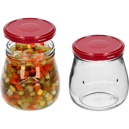 Vaso twist-off 500 ml "Anfora Rovesciata" con tappo bordeaux Ø 82/6, 6 pezzi - 5