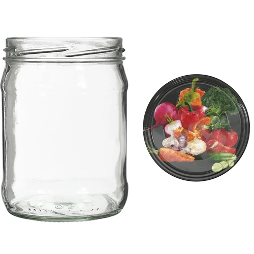 Vaso twist-off 500 ml con tappo colorato fi82/6 - 6 pezzi - 6