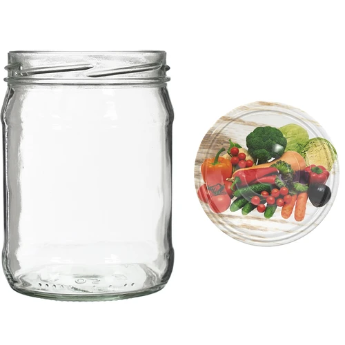 Vaso twist-off 500 ml con tappo colorato fi82/6 - 6 pezzi - 9