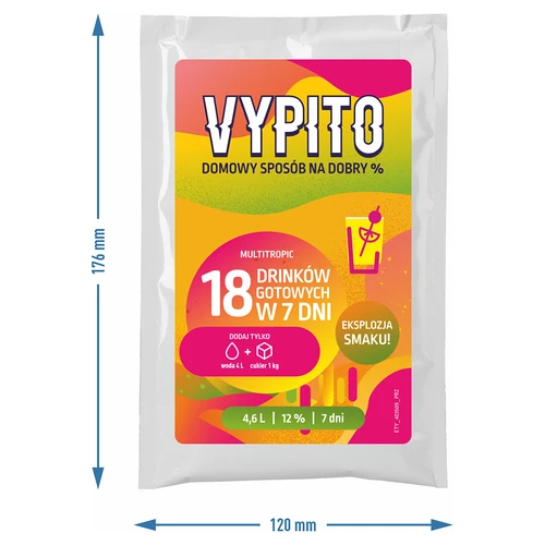VYPITO 12%, bustina per 18 cocktail – Multitropic, 126 g - 4
