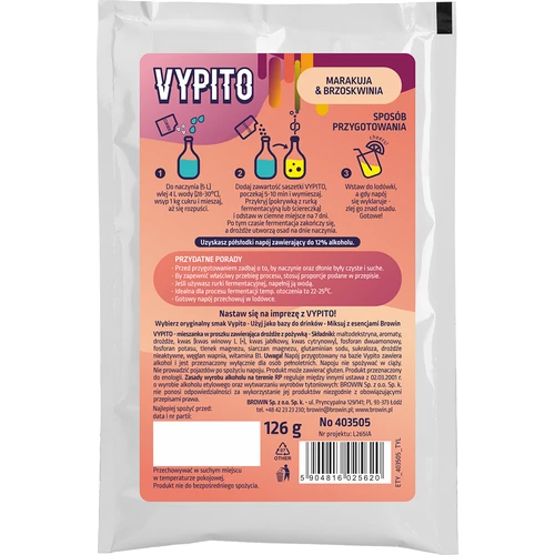 VYPITO 12%, bustina per 18 drink – Maracuja-Pesca, 126 g - 4