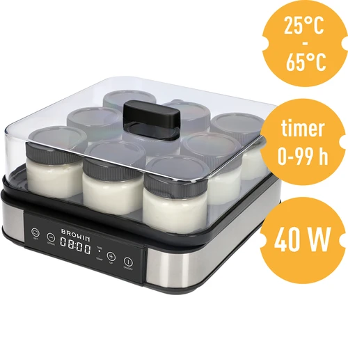 Yogurtiera con termostato, 9 vasetti, 1,6 L - 8