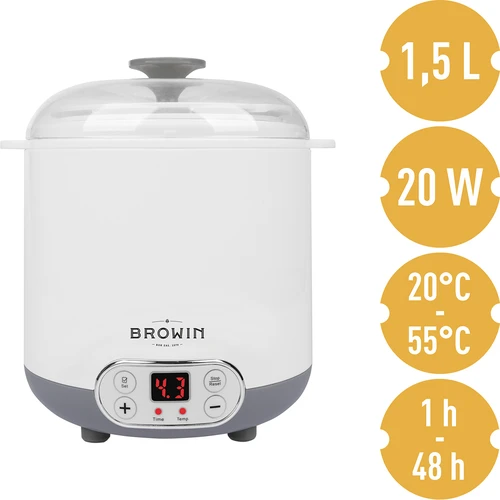 Yogurtiera per yogurt e formaggi con termostato 1,5 L - 5