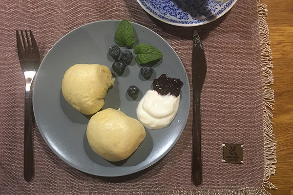 Gnocchi al vapore con mirtilli americani