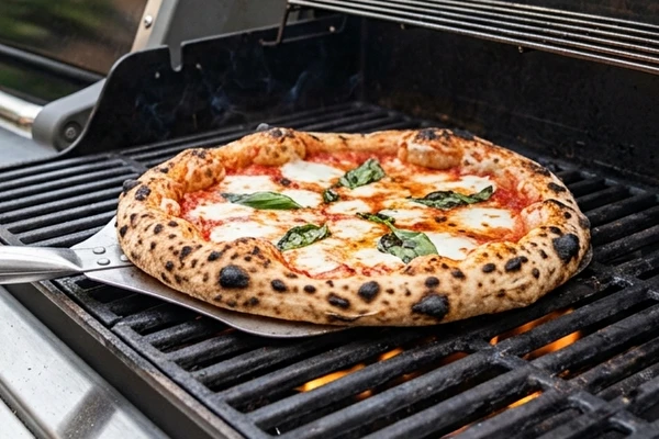 Pizza napoletana dal barbecue a gas